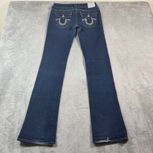 True Religion Jeans Women 28 Long Blue Becky Bootcut Low Rise Sequin Flip Pocket